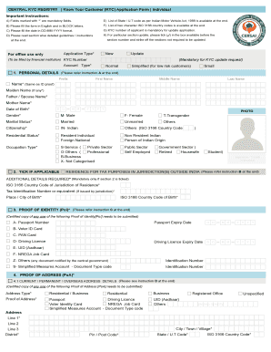 Central KYC Registry Individual Application Form