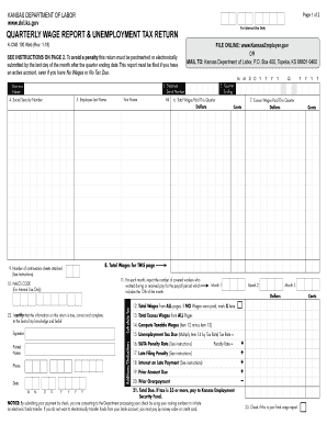 Kansas Quarterly Wage Report & Unemployment Tax Return