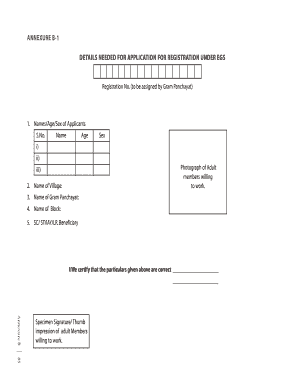 Annexure B-1 Application for Registration Under EGS