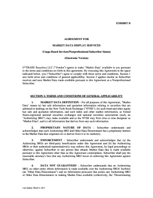 Market Data Display Services Agreement