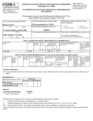 Form 4 Statement of Changes in Beneficial Ownership