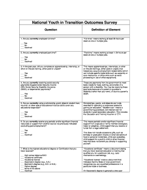 National Youth in Transition Outcomes Survey