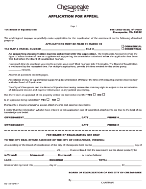 Virginia Property Tax Appeal Application