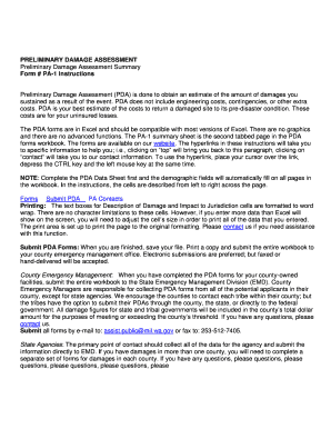 Preliminary Damage Assessment Form PA-1