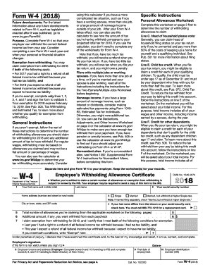 IRS Form W-4 (2018)