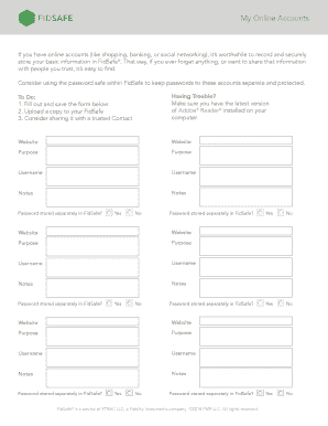My Online Accounts Form