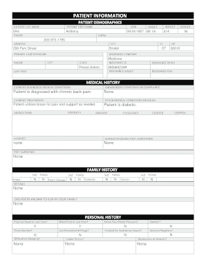 Patient Medical History and Medication Authorization Form