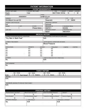 Patient Medical History and Prescription Form