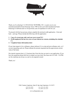 Manufactured Home Loan Application