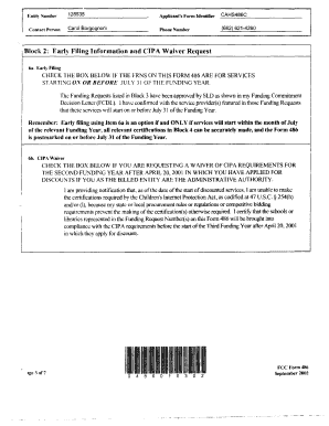 FCC Form 486 Receipt of Service Confirmation