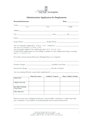 Employment Application Form