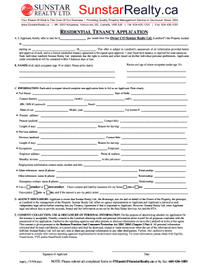 Residential Tenancy Application