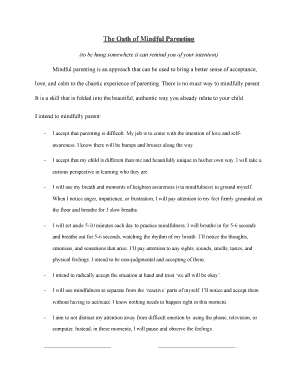 Oath of Mindful Parenting