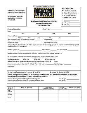 Employment Application Form