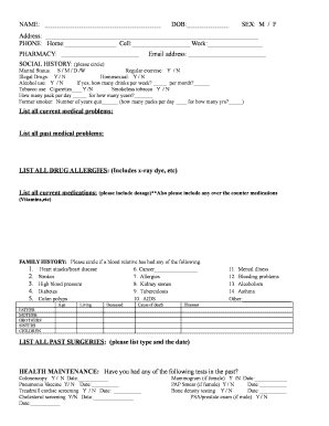 Medical History Form