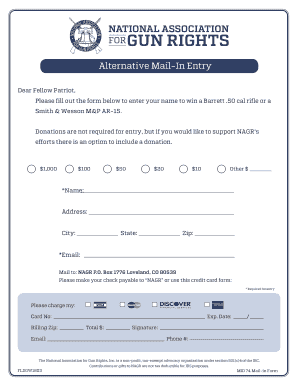 Alternative Mail-In Entry Form
