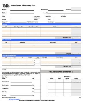 Business Expense Reimbursement Form