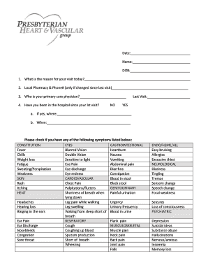 Patient Medical History Form