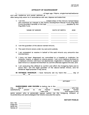 Affidavit of Guardianship