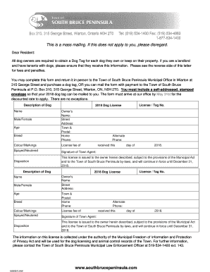 Dog License Application Form