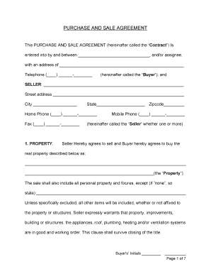 Purchase and Sale Agreement