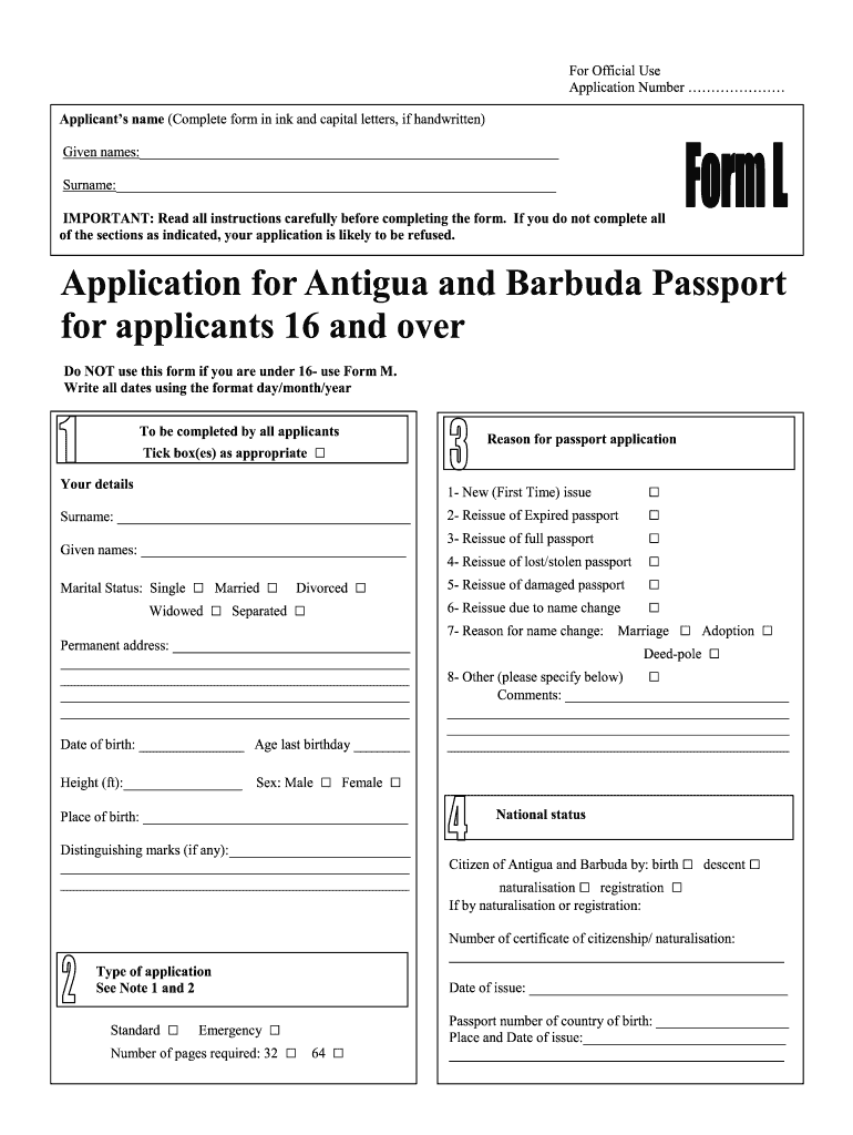antigua and barbuda form Preview on Page 1