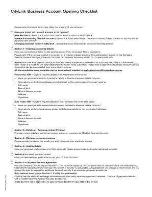 CityLink Business Account Application Form