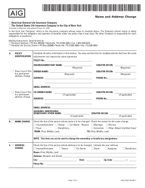 Name and Address Change Form
