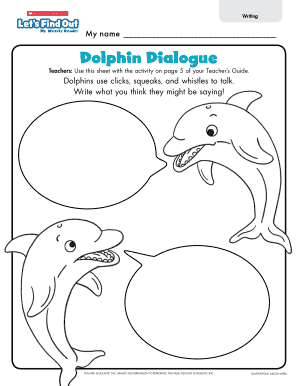 Dolphin Dialogue Activity Sheet