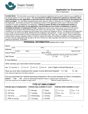 Application for Employment