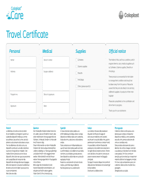 Medical Travel Certificate