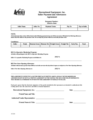 Seller Payment and Allowances Agreement