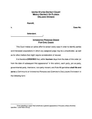 Certificate of Interested Persons and Corporate Disclosure Statement