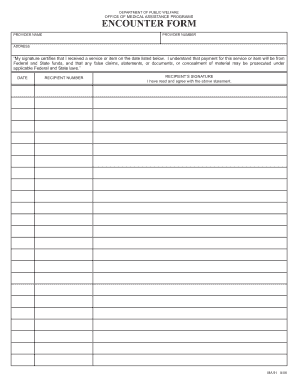 Medical Assistance Encounter Form