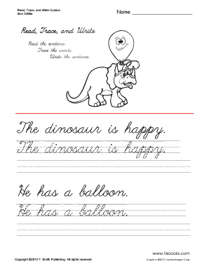 Read Trace and Write Cursive Worksheet