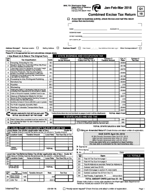 Washington Combined Excise Tax Return