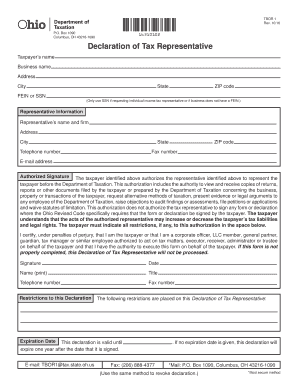 Ohio Declaration of Tax Representative
