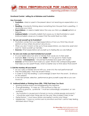Emotional Control Guide for Performance