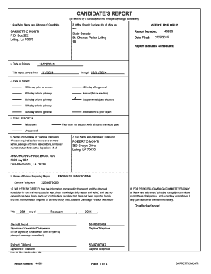 Louisiana Campaign Finance Report