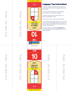 Luggage Tag Instructions