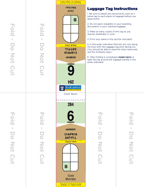 Luggage Tag Instructions