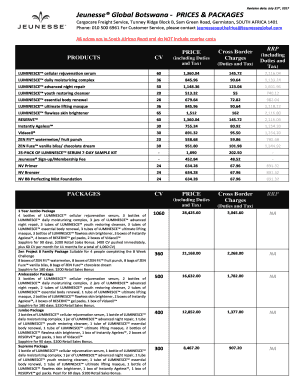 Jeunesse Global Botswana - PRICES & PACKAGES