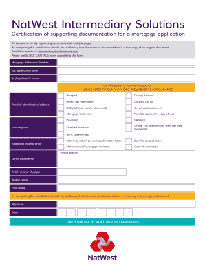 Mortgage Application Document Certification