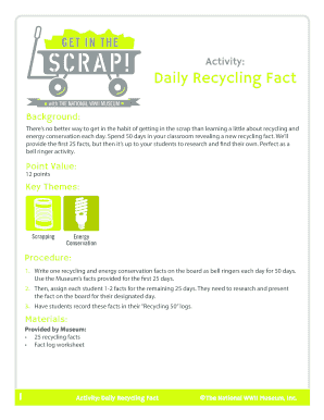 Daily Recycling Fact Activity