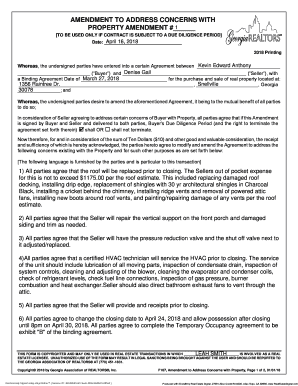 Amendment to Address Concerns with Property