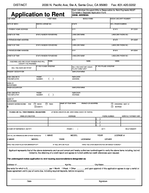 Rental Application Form