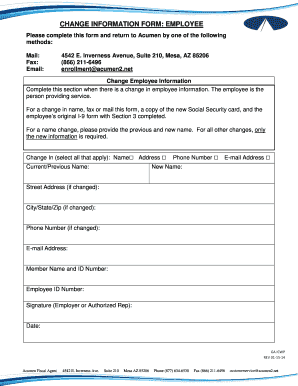 Employee Information Change Form