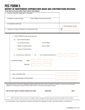 FEC Form 5 - Independent Expenditures Report