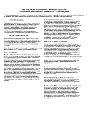 Disclosure of Ownership and Control Interest Statement