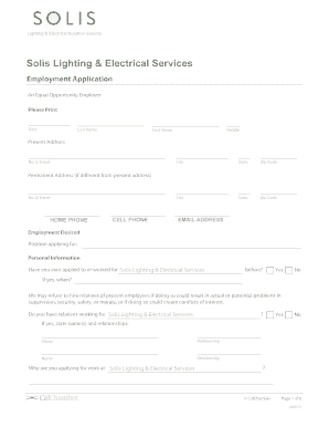 Employment Application Form